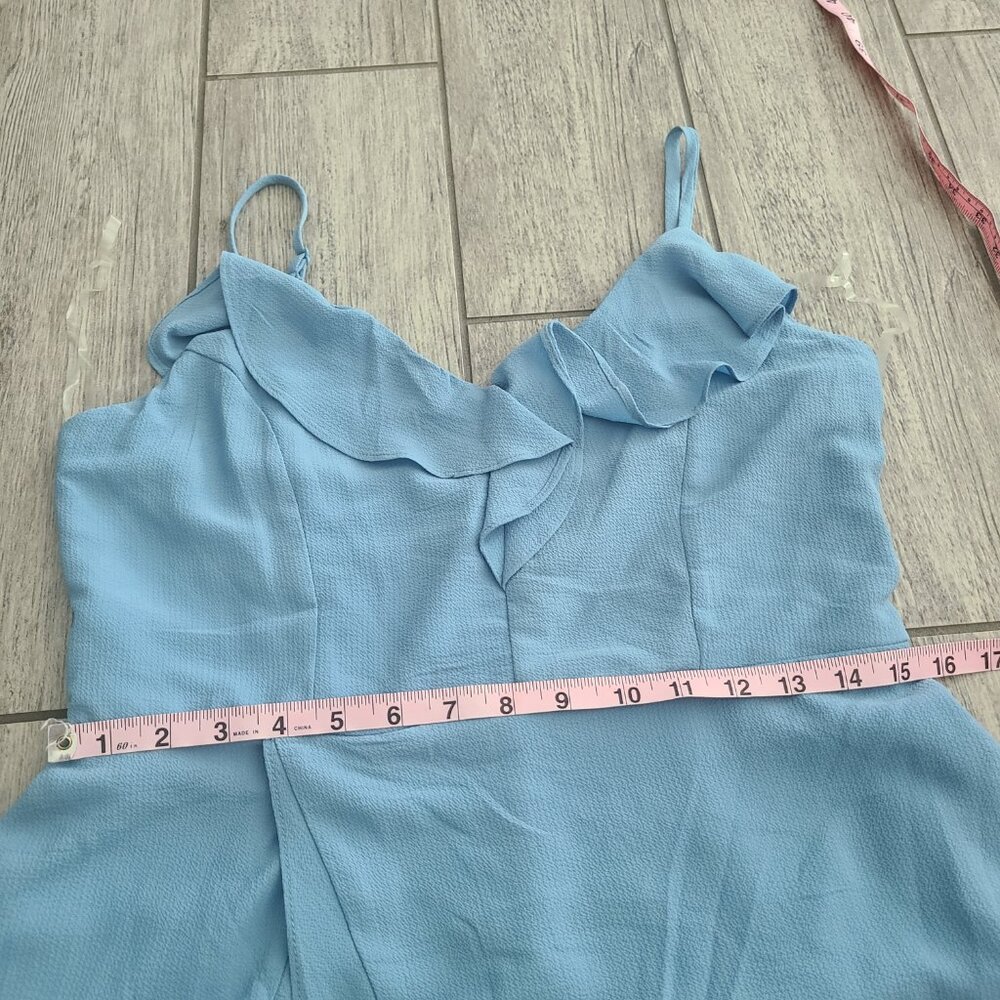 GB Fan Favs ruffle high low dress dusty blue size large NWT - Picture 6 of 13